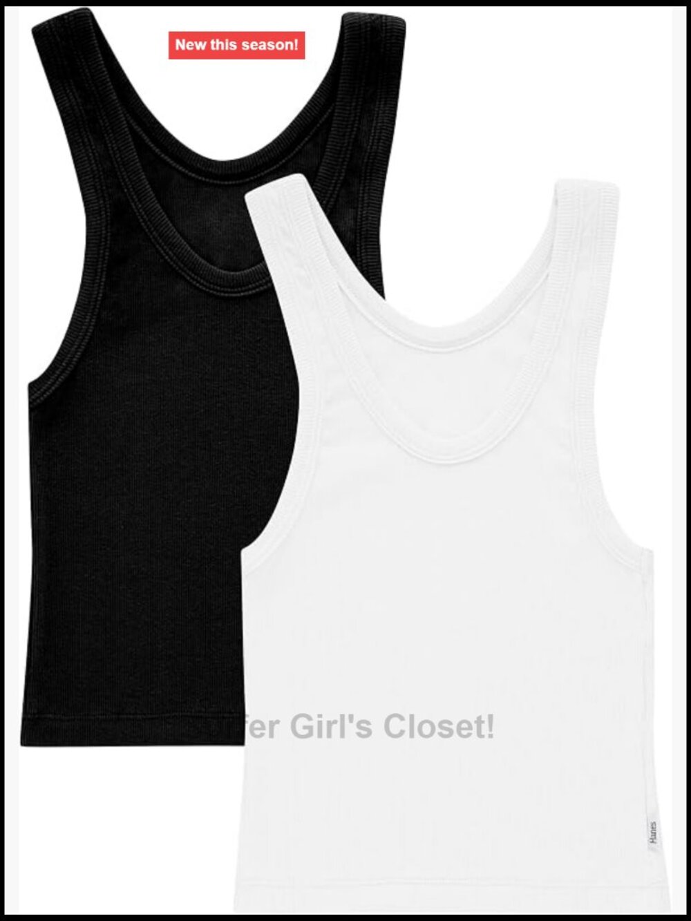 Women's Ribbed Crop Tank Top 2-Pack, Cotton Stretch Comfywear